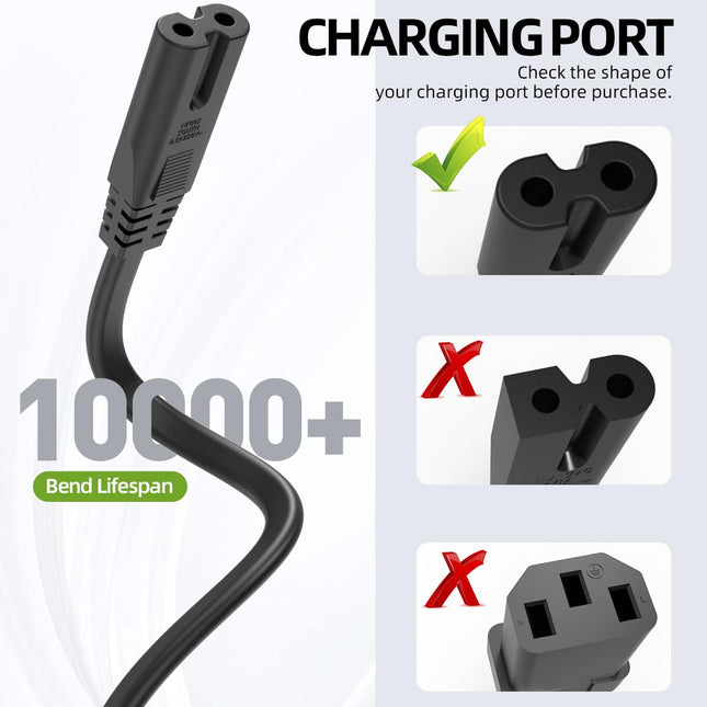 AC Power Cord Cable Fit for Sony PS5 PS4 PS3 Slim PlayStation 5 4 3, Xbox Series X/S, Xbox One X/S, TV - photo 2