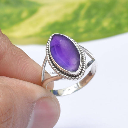 925 Sterling Silver Ring For Womens Gemstone Ring Sterling Silver Boho Ring December Birthstone Bezel Set Gemstone Split Shank Ring