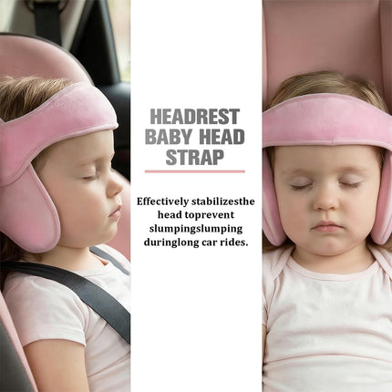 HZEL Car Seat Head Support Band, Soft Comfortable Adjustable Headhold Carseat Neck Relief Support Strap for Sleeping Travelling, Automotive Seat Head Neck Holder Band, Universal Fit (Black)