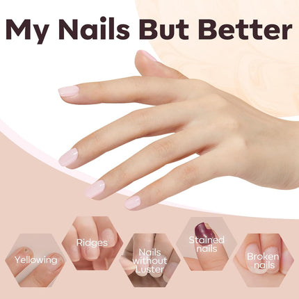 modelones Builder Nail Gel Polish Set, Base Colors Jelly Nude Pink Hard Strengthener Rubber Gel Polish 8-in-One Extension LED Nail Lamp Cured 6 Colors