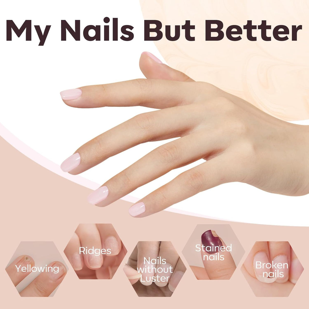 Builder Nail Gel Polish Set, Base Colors Jelly Nude Pink Hard - photo 3