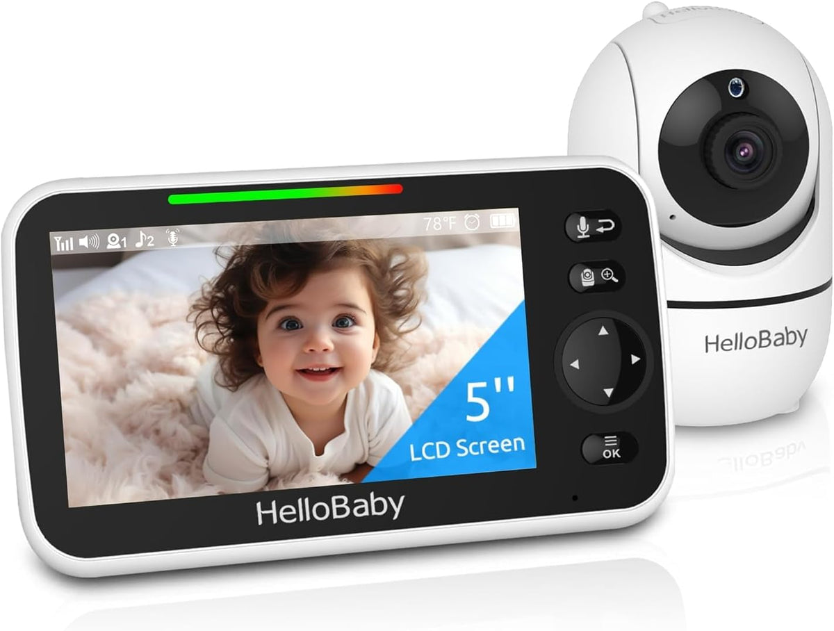 No WiFi 5-Inch Pan-Tilt-Zoom Video Baby Monitor