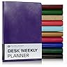 Amazon.com : Gallery Leather Desk Weekly Monthly Planner 2025-2026, Elegantly Bound Calendar Planner and Notebook with Stylish Gold-Gilded Page Edges, 12 Months - Acadia Malibu - 8 x 5.5 " : Office Products