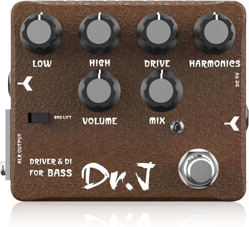 Bass Overdrive Amp Simulator Pedal with DI and XLR Output