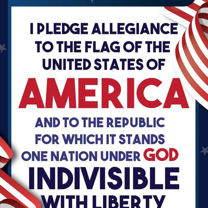 Pledge Of Allegiance Poster For Classroom Homeschool Wall Decorations Educational Classrooms United States American Decor Cool Wall Art Print Poster 12x18