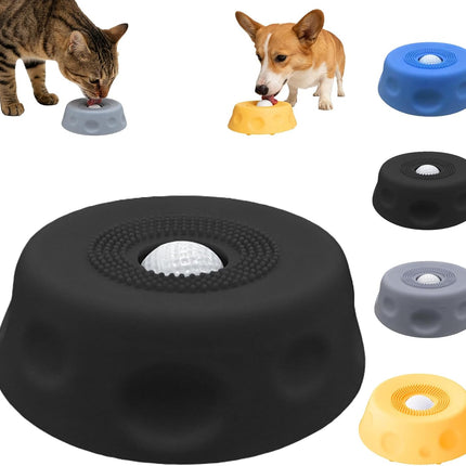 Dog Lick Bowl with Ball,Lick Ball Bowl for Dogs,Dog Licking Bowl with Rolling Ball,Slow Feeder Ball Bowl to Slow Pet Eating,Rolling Ball Dog Bowl Give Pet More Time to Enjoy Eating. (Black)