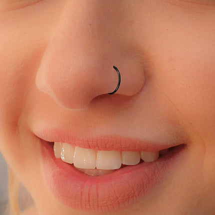 Fake Nose Ring - Tiny Thin 24 Gauge Faux Nose Piercing For Women - 925 Sterling Silver Clip On Nose Hoops Jewelry - Comfortable Smooth Fake Nose Rings - No Piercing Needed - Gift Ready