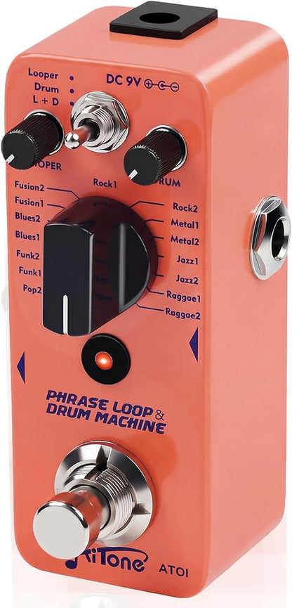 Looper Drum Machine Guitar Pedal with 20-Minute Loop