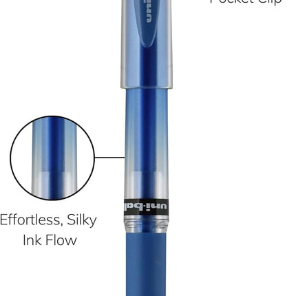 uniball Signo Gel Impact Pens, Bold Point (1.0mm), Metallic Blue Ink, 6 Pens