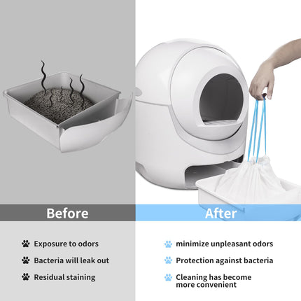 120 Count Extra Large Cat Litter Box Liners, Cat Litter Waste Receptacles Bags for Cleanpethome/ Self-Cleaning Litter Box