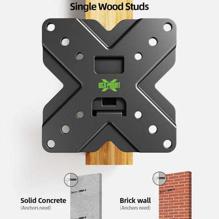 USX MOUNT Small TV Wall Mount Monitor Bracket | RV TV Mount | with Swivel and Tilt VESA Wall Mount for 10-26 27 32 inch LED OLED TVs and Monitors - VESA Size Up to 100x100mm and 22lb Capacity-XMS002