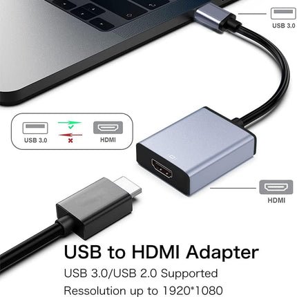 USB to HDMI Adapter, USB 3.0/2.0 to HDMI for Multiple Monitors 1080P Compatible with Windows XP/7/8/10/11 and Mac os, Grey