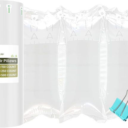 150 Count Packing Air Pillows for Shipping with Pump Inflatable Shipping Supplies Box Filler Alternative to Packing Peanuts for Size 3.54" x 7.87"
