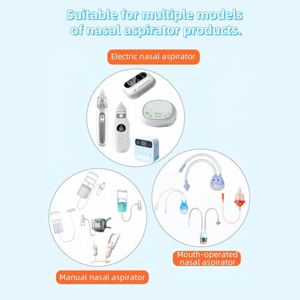 Universal Multi-Size Silicone Nasal Aspirator Replacement Tips, Soft Nozzle Connectors Compatible with Most Electric Baby Snot Sucker, Reusable Nose Cleaner Accessories