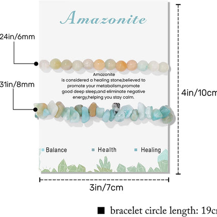 Healing Crystal Bracelets for Women 2 PCS 6mm Natural Stone Bracelet Stretch Crystal Beaded Bracelets Handmade Gemstone Bracelet Jewelry Gifts Christmas Gifts for Women Girls