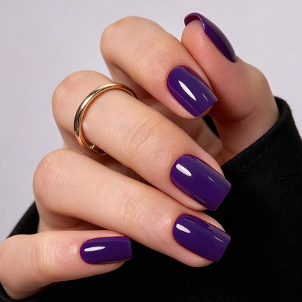 French Tip Press on Nails Short Square, Pink White Fake Nails