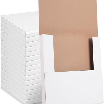 15 Sets Vinyl Record Mailers, 12.5" X 12.5" x 1" LP Shipping Mailer Boxes, White Vinyl Record Shipping Boxes with Foam Pouches, Fragile Stickers