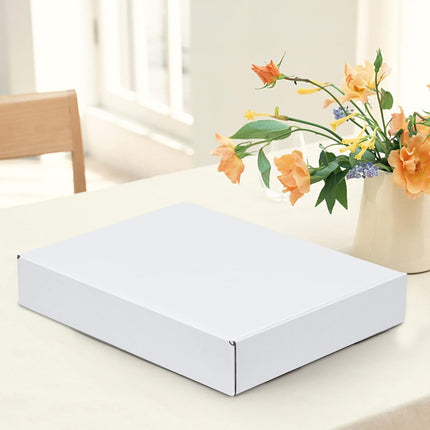 HORLIMER 12x9x2 inches Shipping Boxes Set of 25, White Corrugated Cardboard Box Literature Mailer