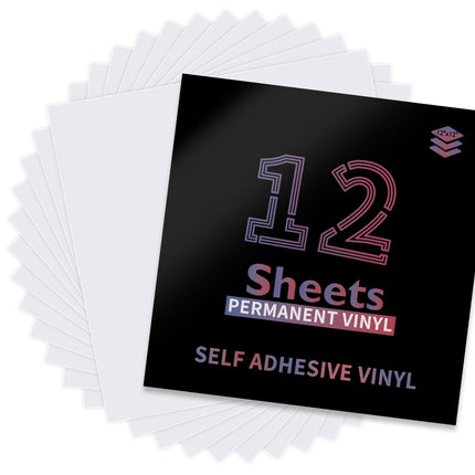 65 Pack Permanent Vinyl, Self Adhesive Vinyl Sheets for Cutting Machine, Permanent Outdoor Sheets for Party Decoration, Sticker, DIY Mug, Car Decal
