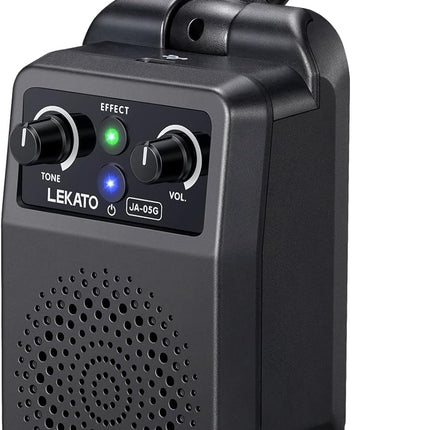 LEKATO Mini Electric Guitar Amp 5W, Portable Guitar Amp Bluetooth with Built-in 4 Effects, Clean Distortion Overdrive Reverb, Rechargeable Small Amplifier for Practice, Black (JA-05G)