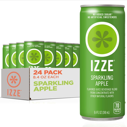 Sparkling Water Juice Beverage Blend, Apple, No Sugar Added, 8.4 FL OZ, 24 Cans