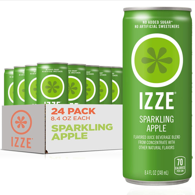 Sparkling Water Juice Beverage Blend, Apple, No Sugar Added, 8.4 FL OZ, 24 Cans