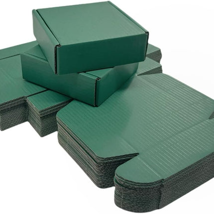 50 Pcs 6.3 x 6 x 1.6 inches Shipping Boxes for Small Business Cardboard Corrugated Mailer Boxes for Shipping Packaging Holidays Craft Gifts Giving Products (Hunter Green)