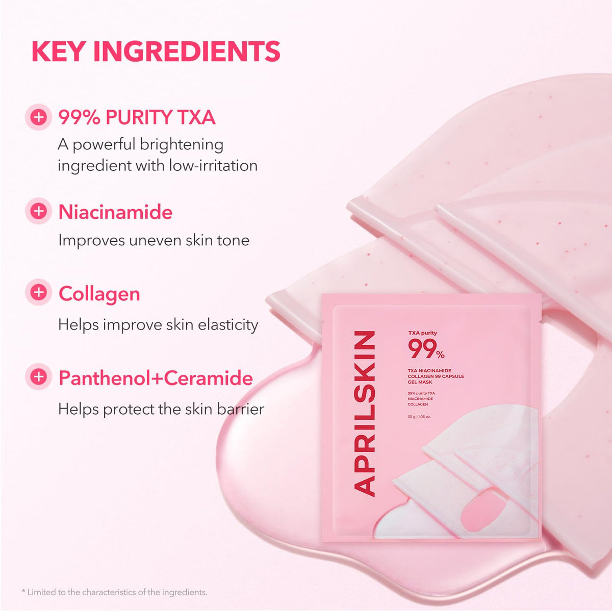 TXA Pink Capsule Gel Overnight Face Mask, 30g x 4 - photo 4