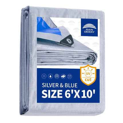 Tarps 8x10Ft 5.5 Mil Multipurpose Waterproof Poly Tarp Cover