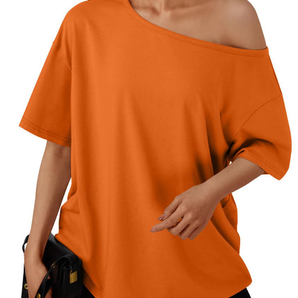 Tops de Hombros Descubiertos para Mujer, Camisetas de Verano Oversized 2026