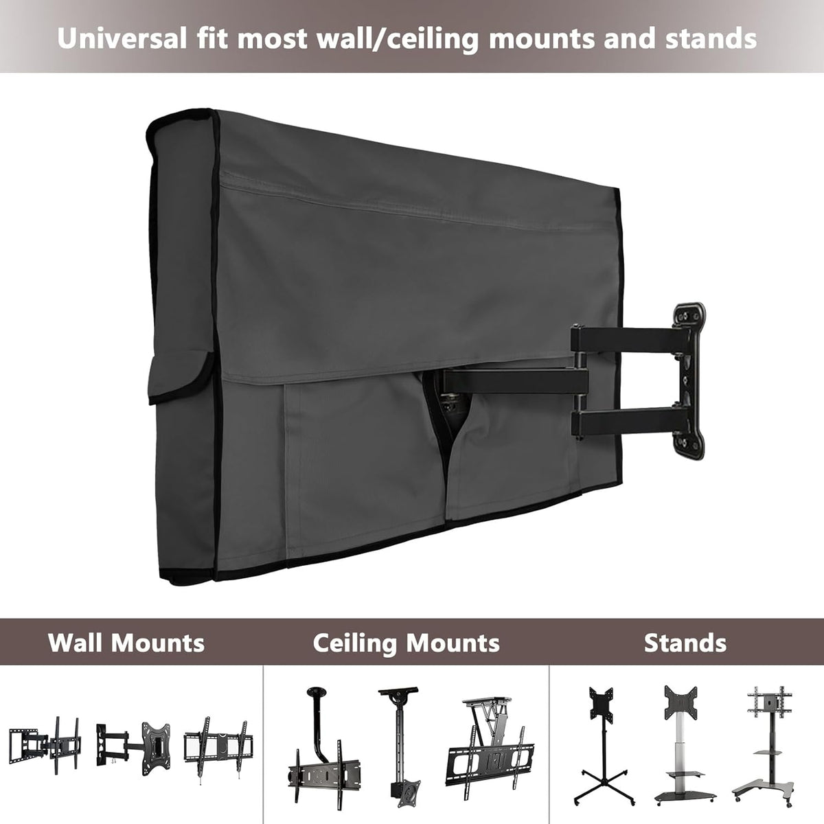 Waterproof Outdoor TV Cover for 28-32 inch Outside Flat Screen Televisions with Mounts and Stands, Black - photo 4