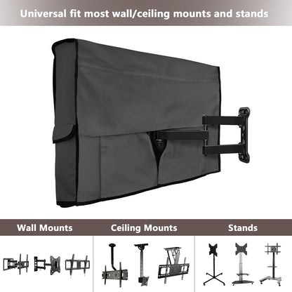 Waterproof Outdoor TV Cover for 28-32 inch Outside Flat Screen Televisions with Mounts and Stands, Black - photo 4