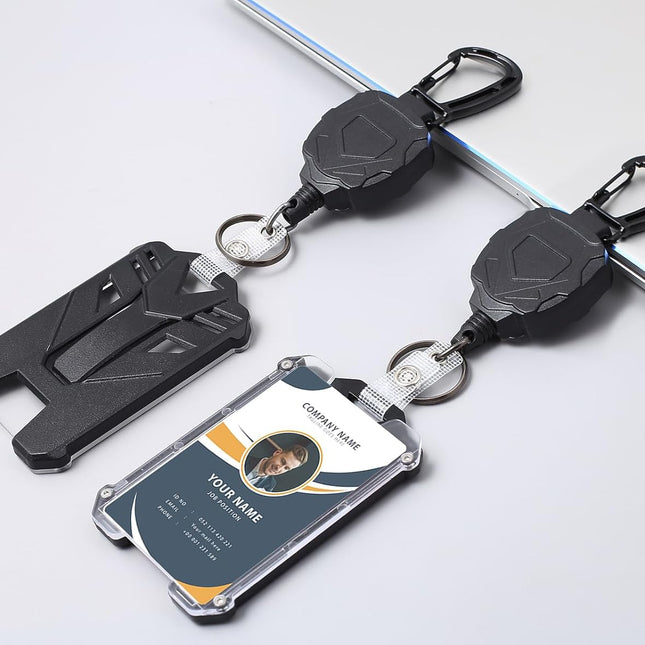 Badge Holder Retractable Clip Heavy Duty Carabiner Badge Reel Keychain