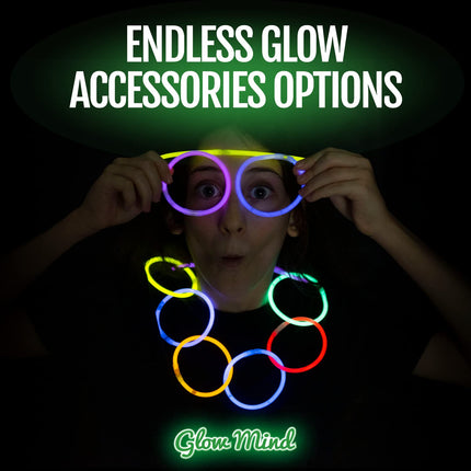 100 Glow Sticks Bulk Party Pack, 8" Halloween Glow Bracelets and Necklaces