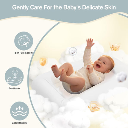 Baby Lounger-Infant Lounger for Newborn, 0-24 Months, Portable Tummy Time Mat for Home and Travel, Breathable Cotton(Cover Included), Supervised Use, Baby Essentials(White), Pallet of Product