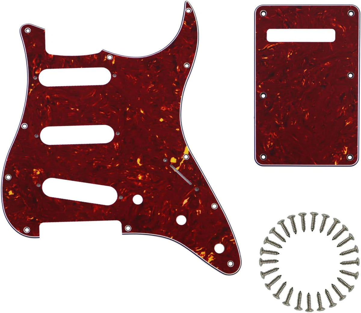 SSS 11 Holes Strat Electric Guitar Pickguard and BackPlate Set for Fender USA/Mexican Made Standard Stratocaster Modern