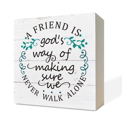 Christian Wood Signs, Bible Verse Philippians 4:13 - I Can Do All Things Through Christ Who Strengthens Me, Box Sign Decor Tabletop, Inspirational Home Desk Decor, Motivational Gift for Friends Family