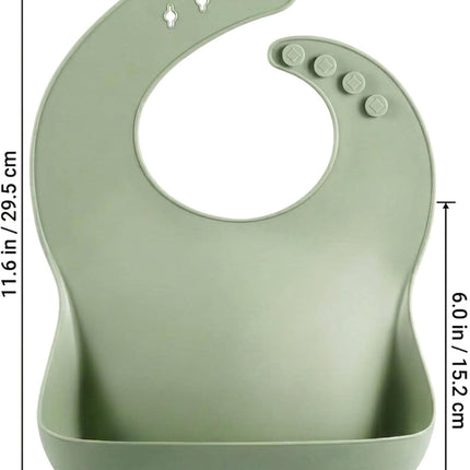 PandaEar Set of 3 Silicone Baby Bibs Waterproof, Soft, Unisex, 10-72 Months