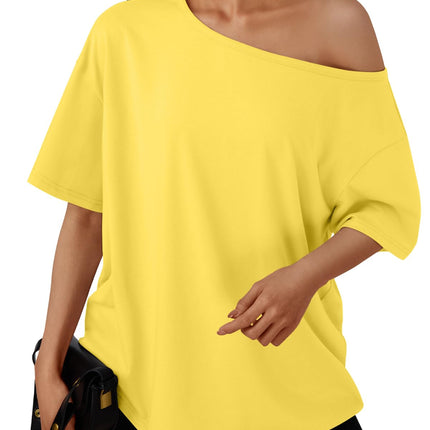 Tops de Hombros Descubiertos para Mujer, Camisetas de Verano Oversized 2026