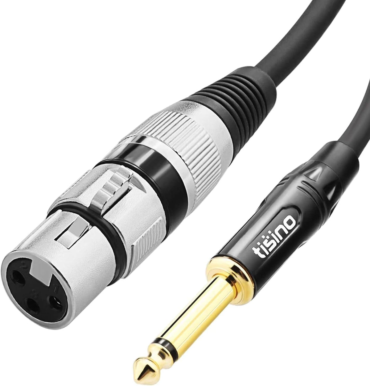 Female XLR to 1/4 (6.35mm) TS Mono Jack Unbalanced Microphone Cable Mic Cord for Dynamic Microphone - 6.6 FT/2 Meters