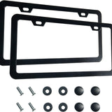 2-Piece Premium Matte Black Aluminum License Plate Frames