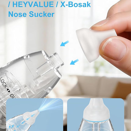 Nasal Aspirator Replacement Parts Set Compatible with GROWNSY, X-Bosak Baby Nose Sucker for Baby & Toddlers, 6 Soft Silicone Tips with Suction Chamber