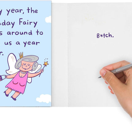 Funny Birthday Card for Women, Men, Friends! Hilarious Birthday Fairy Joke