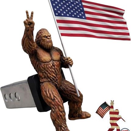 Patriot Bigfoot Trailer Hitch, Bigfoot Trailer Hitch Cover, Funny Bigfoot Tow Hitch Plug for 2" & 1.25" Receivers - Durable Hitch Decor for Truck - Truck & SUV Hitchs Receiver (1pcs, 2 Inch Tube)