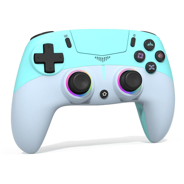 Wireless LED Controller for PS5, Compatible with PS5 Pro/Slim/PC, Dual Vibration, Modded Function, 8 Light Modes, 3.5mm Audio Jack, 6-Axis Motion Contro Gamepad with Speaker