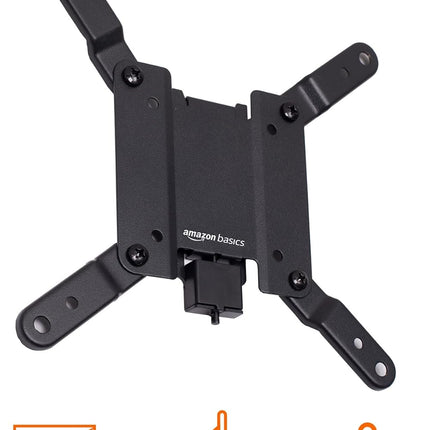 Amazon Basics Fixed Flat TV Wall Mount, Low Profile, for 12" to 40" TVs, VESA 200x200, 40 lbs Capacity, with Installation Template, Black