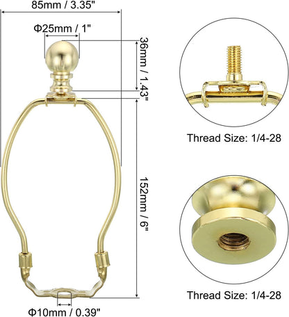 6 Inch Gold Tone Lamp Harp Kit with Finial - photo 2