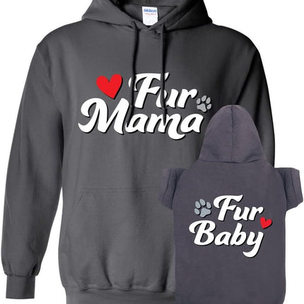 Matching Hoodies for Dogs and Humans - Fur Mama Fur Baby Dog or Cat - Soft Dog Sweatshirt Set - Premium Hoodie is a Great Gift for Christmas, Thanksgiving, Hanukkah, New Years