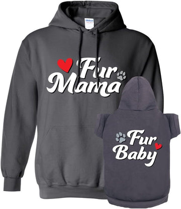 Sudaderas con capucha a juego para perros y personas - Fur Mama Fur Baby perro o gato - Conjunto de sudadera suave para perro - Sudadera premium ideal como regalo para Navidad, Acción de Gracias, Janucá, Año Nuevo