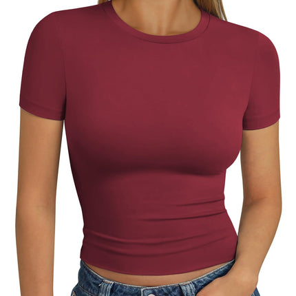Womens Short Sleeve T Shirt Basic Summer Top